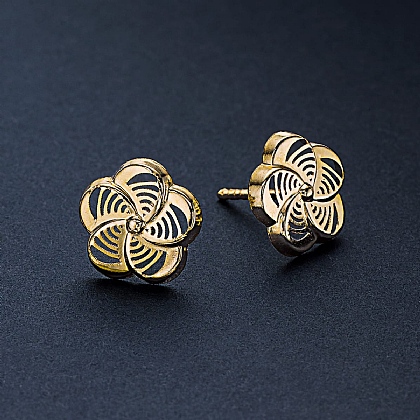 Fine Flora Gold Stud Earrings