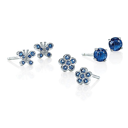 Cherished Blue Set of 3 Stud Earrings