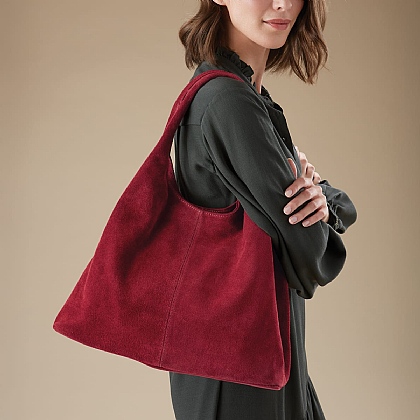 Call it Casual Burgundy Suede Bag