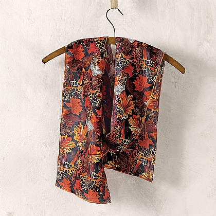 Leopard in the Leaves Silk Scarf