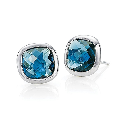 Captured Light Silver Stud Earrings