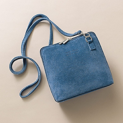 Drawn to Denim Suede Cross-Body Bag