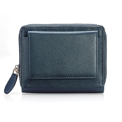 Perfectly Practical Navy Leather Purse