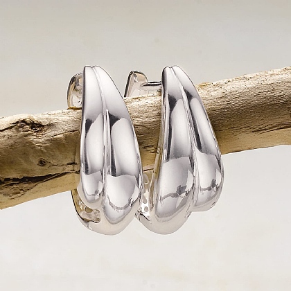 In the Wave Silver Hoop Earrings