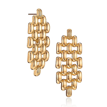 Linking In Gold-tone Earrings