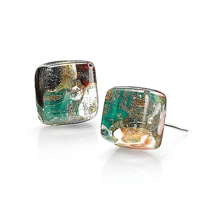 Between Worlds Murano Stud Earrings