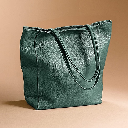 Practically Perfect Teal Leather Tote