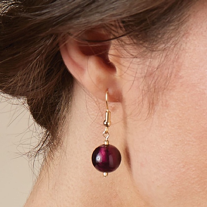 Passionately Plum Murano Earrings