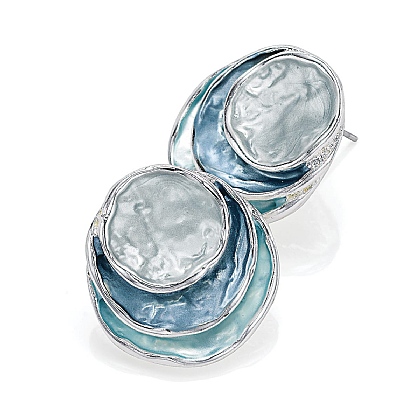 Echoed Blues Stud Earrings