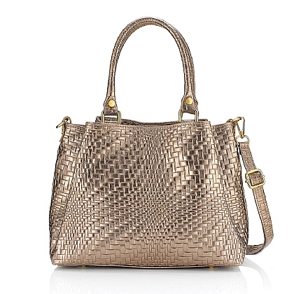 Prismatic Pewter Leather Bag