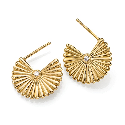 Fluted Flourish Gold-plated Earrings