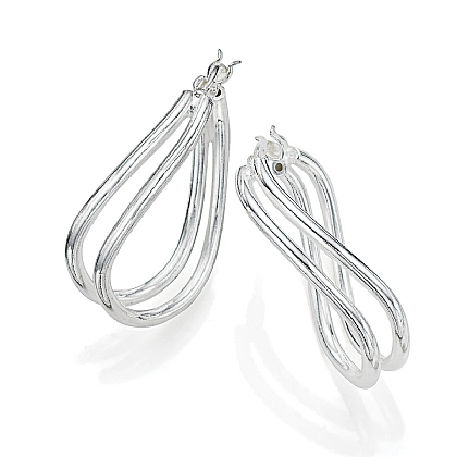 Silver in Sync Hoop Earrings