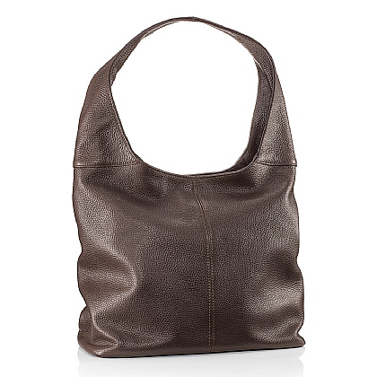 Rich Resonance Brown Leather Slouch Bag