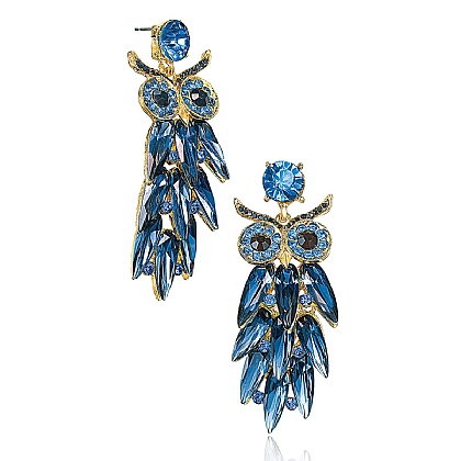 Night Owl Crystal Earrings