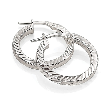A Cut Above Silver Hoop Earrings