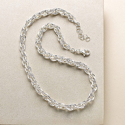 Timeless Twist Silver Rope Necklace