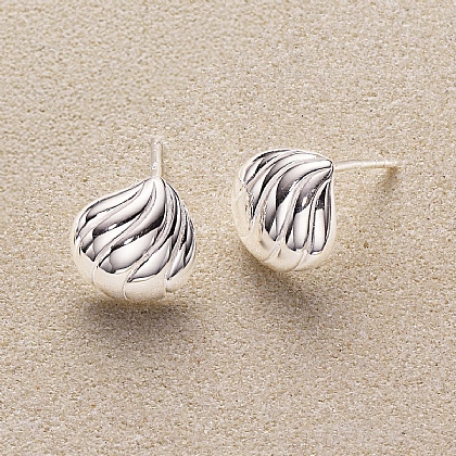 Follow the Stream Silver Stud Earrings